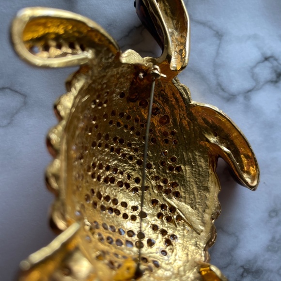 Large Beautiful Turtle Rhinestone Brooch. - Picture 7 of 11